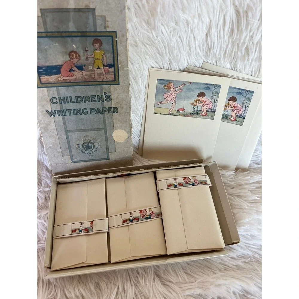 Unused Children's Stationery Art Deco Style Box & Sweet Nursery Graphics Eaton